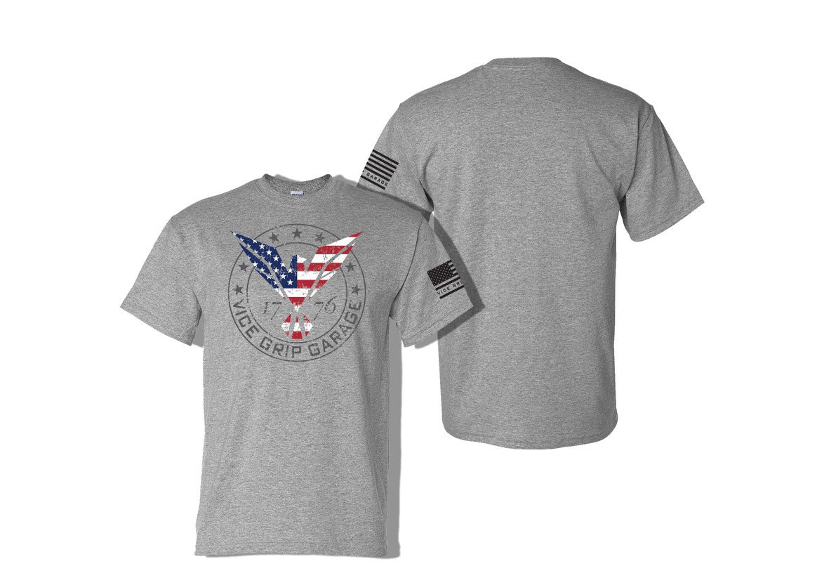 Patriotic Flying Eagle T-Shirt (Grey or Black)